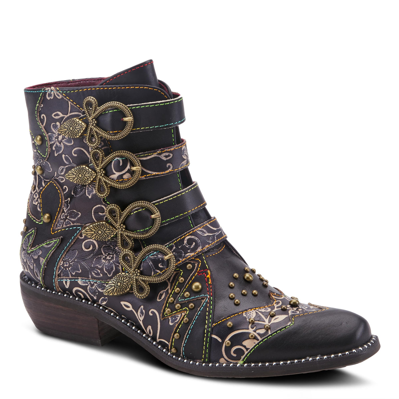 Spring Step L'Artiste Rodeha Booties for women - Women's Ankle Boots with Zipper Closure - Ladies Boots with Western Style Pointed Toe Silhouette - Black EU 39 / US 8.5