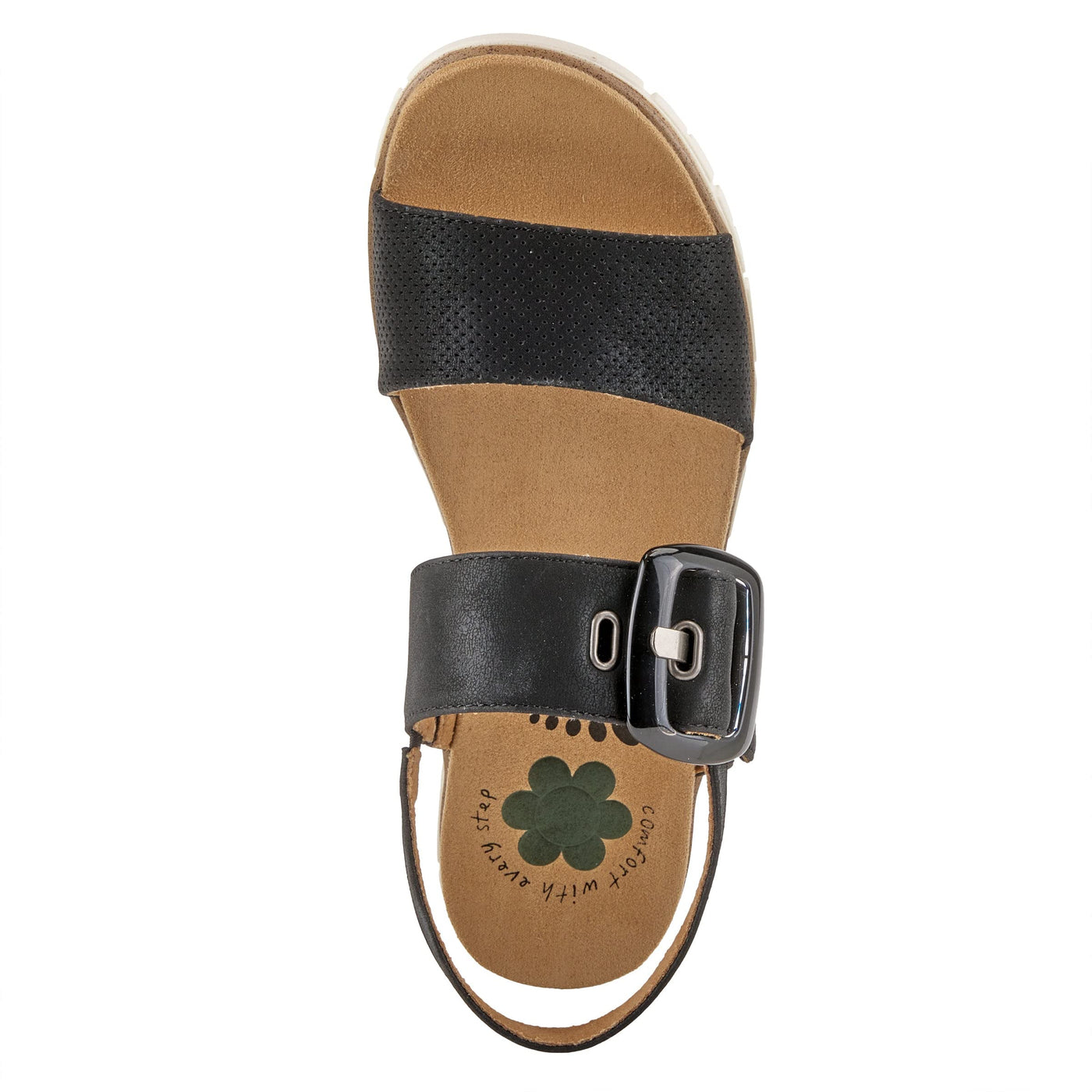 Spring Step Women's Bodonia Slingback Wedge Sandal Black EU 37 / US 6.5-7