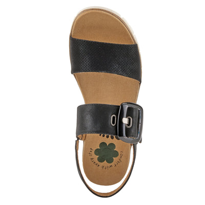 Spring Step Women's Bodonia Slingback Wedge Sandal Black EU 37 / US 6.5-7
