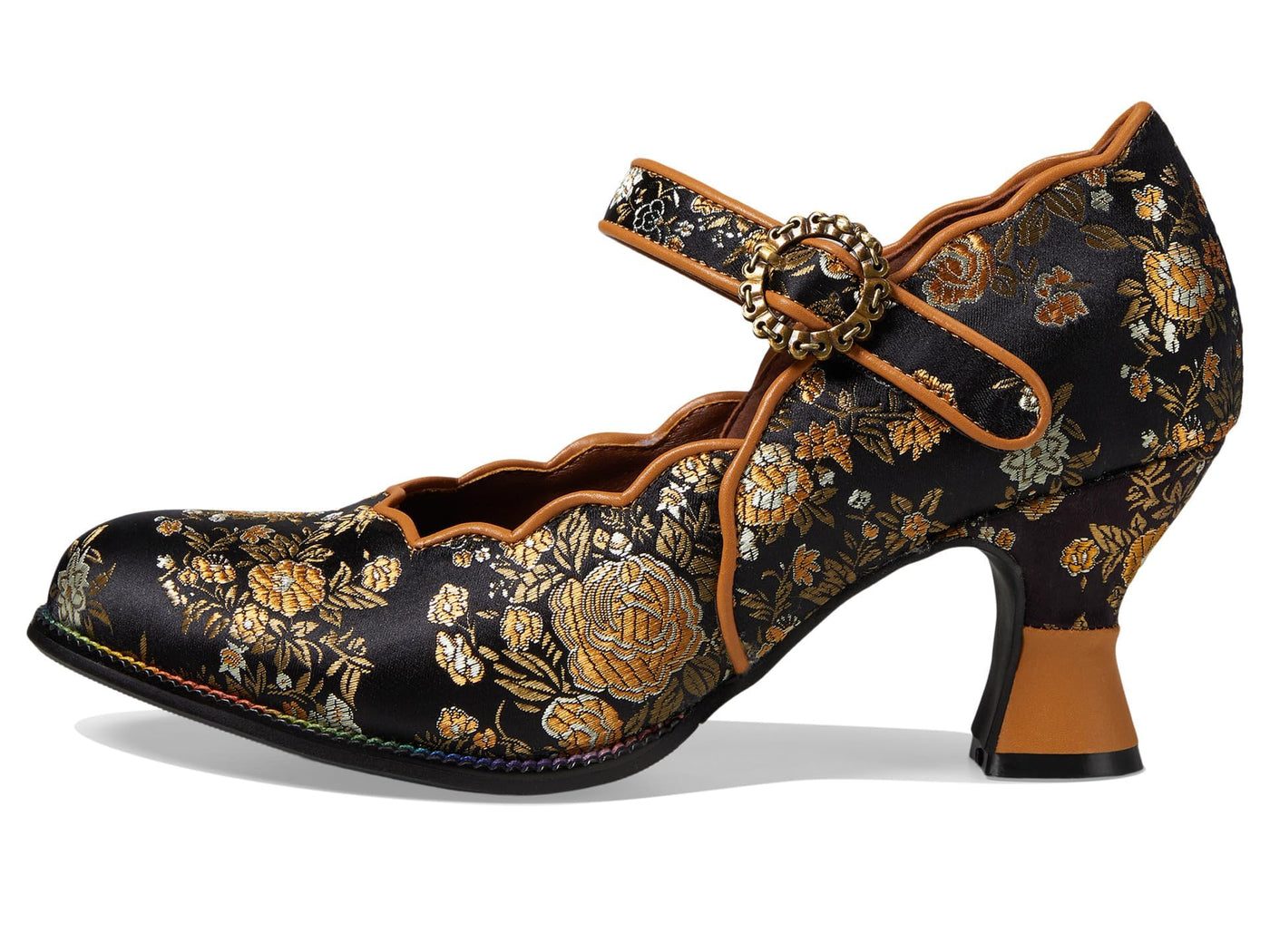 L'Artiste by Spring Step Women's Adodora Mary Jane Heeled, Black Multi, EU 41 / US 9.5-10