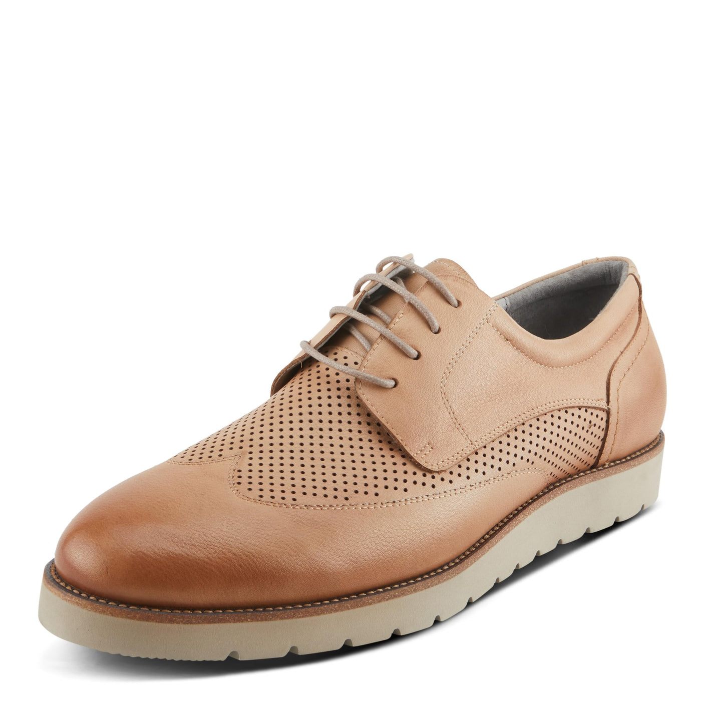 Spring Step L'Artiste Men's Adler Hand-Painted Ombre Leather Shoes - Padded Collar, Rugged Rubber Sole Beige EU 44 / US 10.5-11