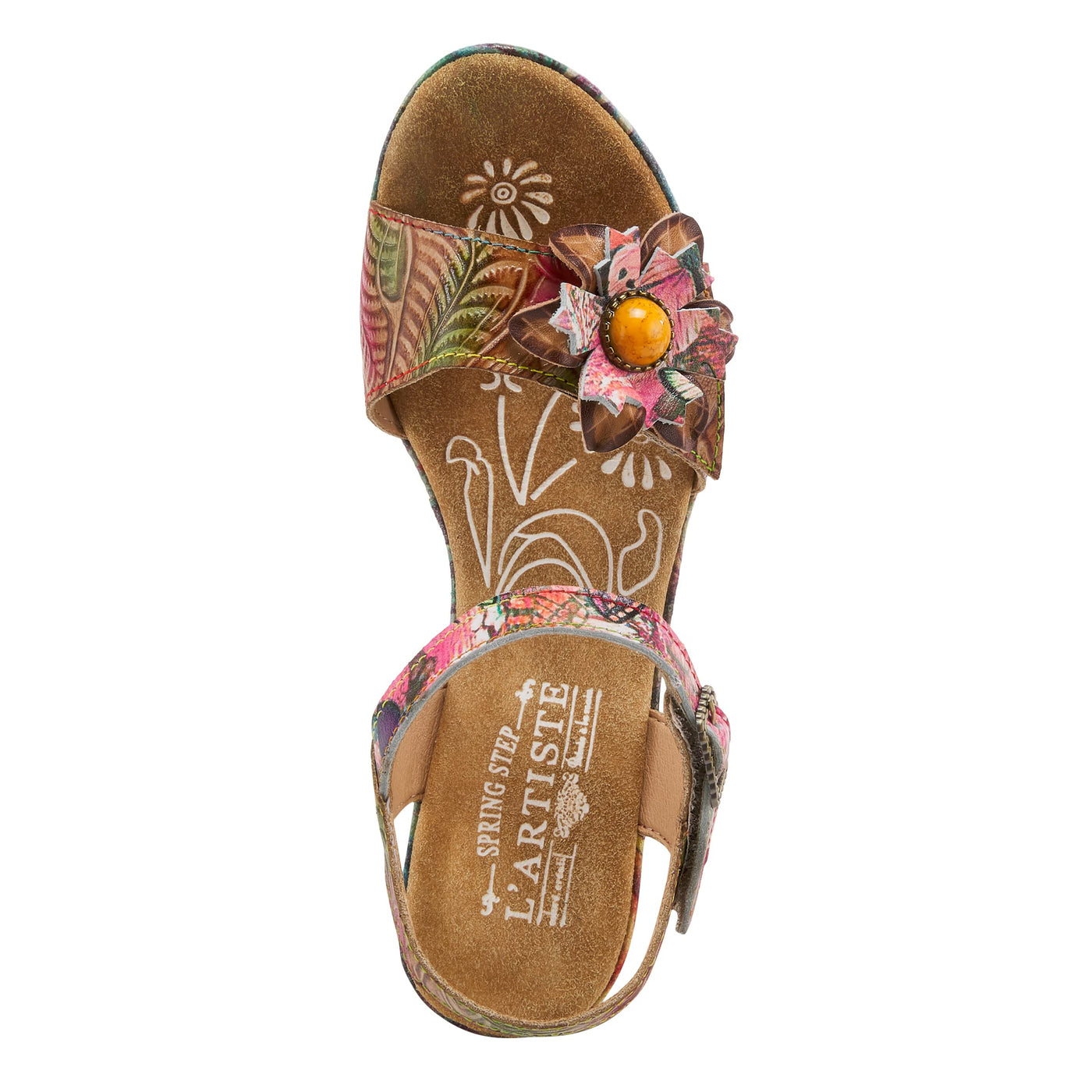 Spring Step L'Artiste Women's Leilanie Quarter Strap Sandal Tan Multi EU 35 / US 5