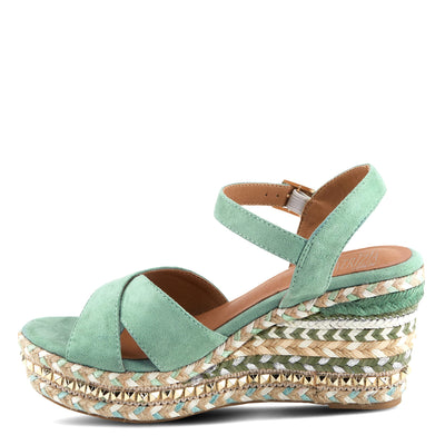PATRIZIA Women's Sloane Wedge Sandal Teal EU 38 / US 7.5-8