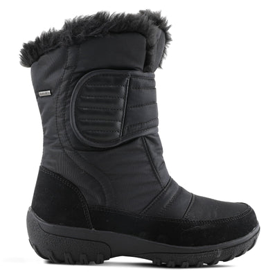Flexus Spring Step Karpen Mid Calf Boots for Women - Ladies Waterproof Nylon Boots with Zipper - Womens Snow Boots for WinterBlack EU 41 / US 9.5-10