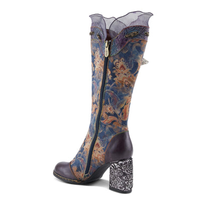 Spring Step L'Artiste Rorria Women's Statement Bootie - Crinoline Details, Cheetah Print Lace, Feminine & Playful Ankle Boots Purple Multi EU 40 / US 9