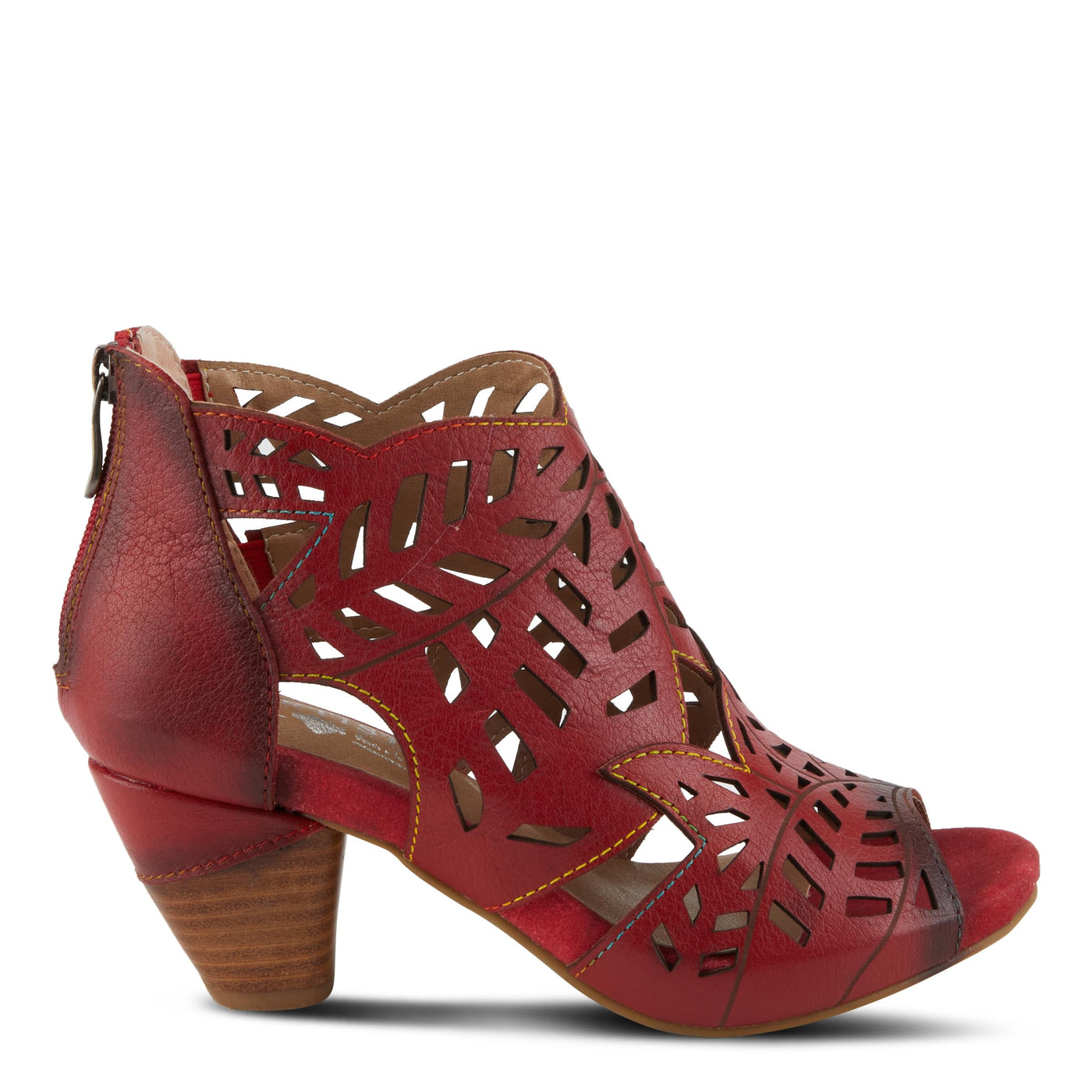 Spring Step L'Artiste Icon Sandals for Women - Ladies Casual Flats Platform Sandal - Hand Painting Summer Shoes for Womens - Red EU 36 / US 5.5-6