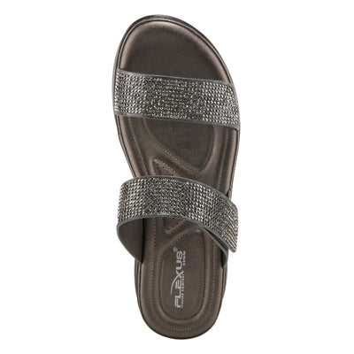 Flexus Women's Bling Slide Sandal Pewter EU 37 / US 6.5-7