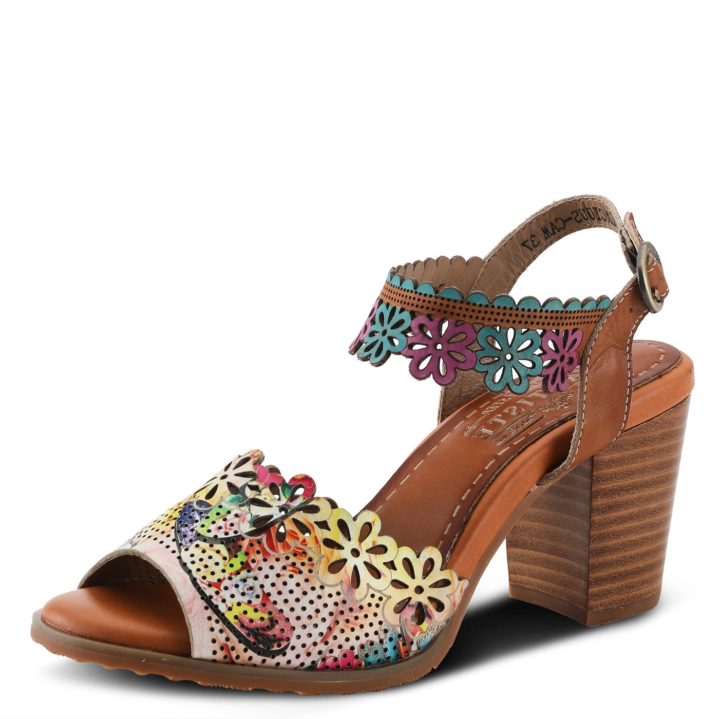 L'Artiste by Spring Step Floradacious Camel Multi Leather EU 41 (US Women's 9.5-10) M