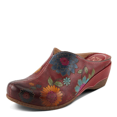 L'Artiste by Spring Step Women's Chienti Clog, Red Multi, 8.5