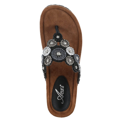 Azura Women's Chiara Slide Sandal, Black Multi, 6.5-7