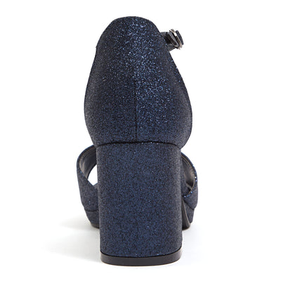 Ninety Union Jazzy Glitzy Open Till Close Back Sandal, Navy, 11