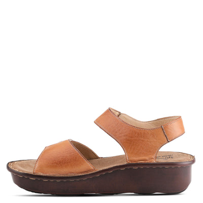 Spring Step Women's Toca Leather Quarter Strap Wedge Sandal with Adjustable Hook and Loop Closures Leather Quarter Strap Wedge Sandal with Adjustable Hook and Loop Closures