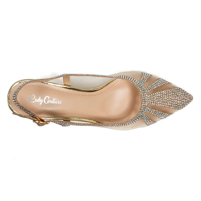 Ninety Union Macy Rhinestone Trimmed Sling Back, Gold, 10