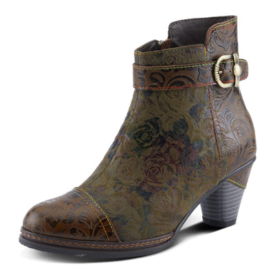 L'Artiste by Spring Step Women's Antilles Boho Booties, Olive Green, 11