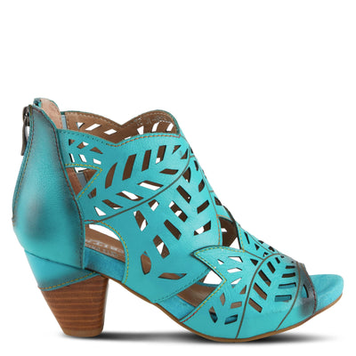 Spring Step L'Artiste Icon Sandals for Women - Ladies Casual Flats Platform Sandal - Hand Painting Summer Shoes for Womens - Turquoise EU 36 / US 5.5-6