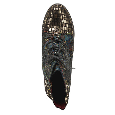Spring Step L'Artiste Women's Glitterail Leather Bootie Gold Multi EU 41 / US 9.5-10