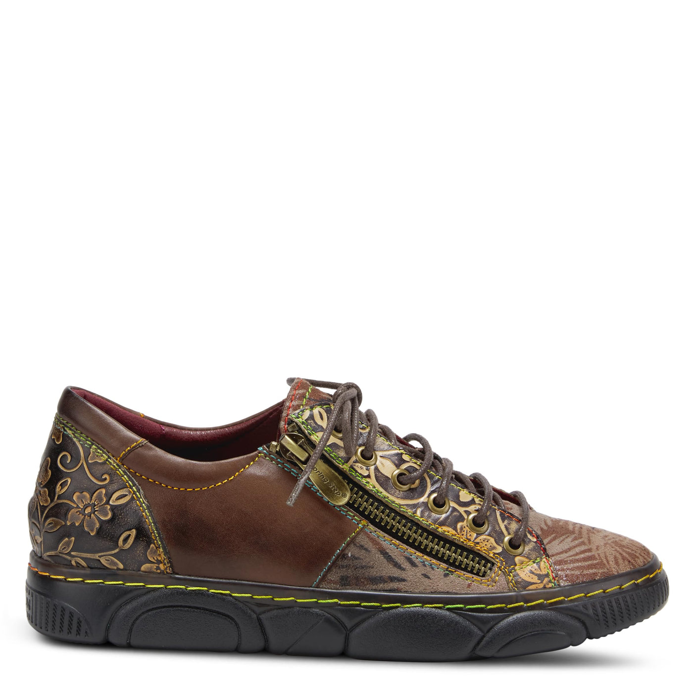 Spring Step L`Artiste Danli-Bloom Sneakers for Women - Sneaker Shoes for Women with Adjustable Metal Zipper - Womens Sneaker Shoe for Outdoor - Taupe Multi EU 35 / US 5