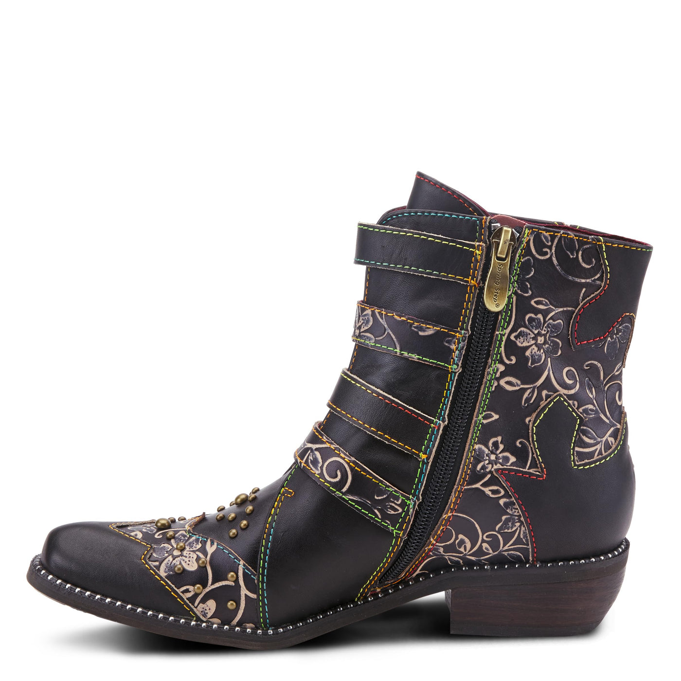 Spring Step L'Artiste Rodeha Booties for women - Women's Ankle Boots with Zipper Closure - Ladies Boots with Western Style Pointed Toe Silhouette - Black EU 39 / US 8.5