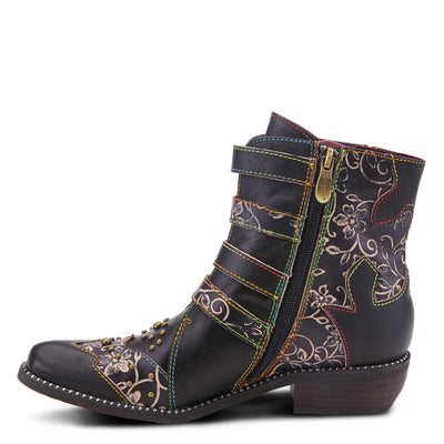 Spring Step L'Artiste Rodeha Booties for women - Women's Ankle Boots with Zipper Closure - Ladies Boots with Western Style Pointed Toe Silhouette - Black EU 39 / US 8.5