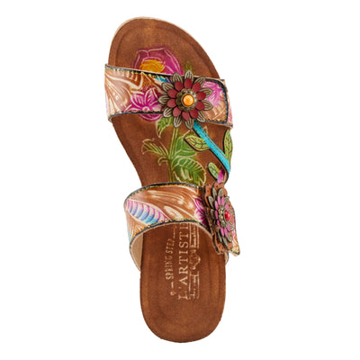 L'Artiste by Spring Step Women's Moai Sandal, Tan Multi, 9.5-10