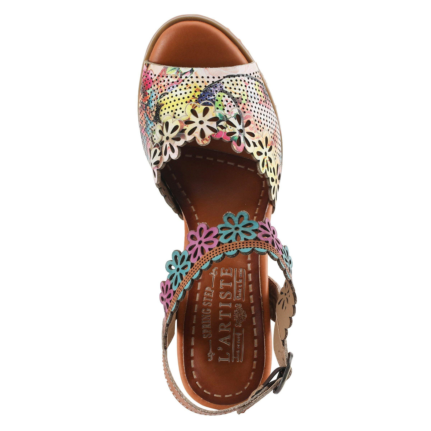 L'Artiste by Spring Step Floradacious Camel Multi Leather EU 41 (US Women's 9.5-10) M