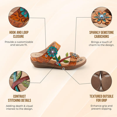 Spring Step L'Artiste Women's Aymee Slide Sandal Sky Blue Multi EU 38 / US 7.5-8