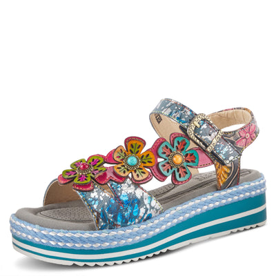 Spring Step L'Artiste Women's Rhodys Sandals Blue Multi EU 35 / US 5