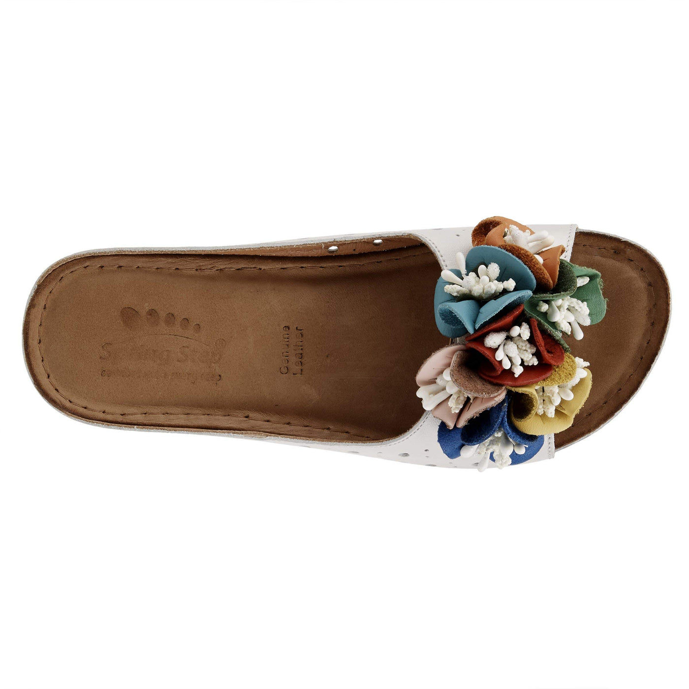 Spring Step Women's Flowerchild Slide Sandal White EU 38 / US 7.5-8