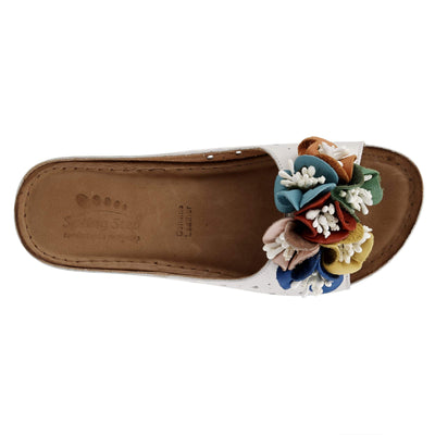Spring Step Women's Flowerchild Slide Sandal White EU 38 / US 7.5-8