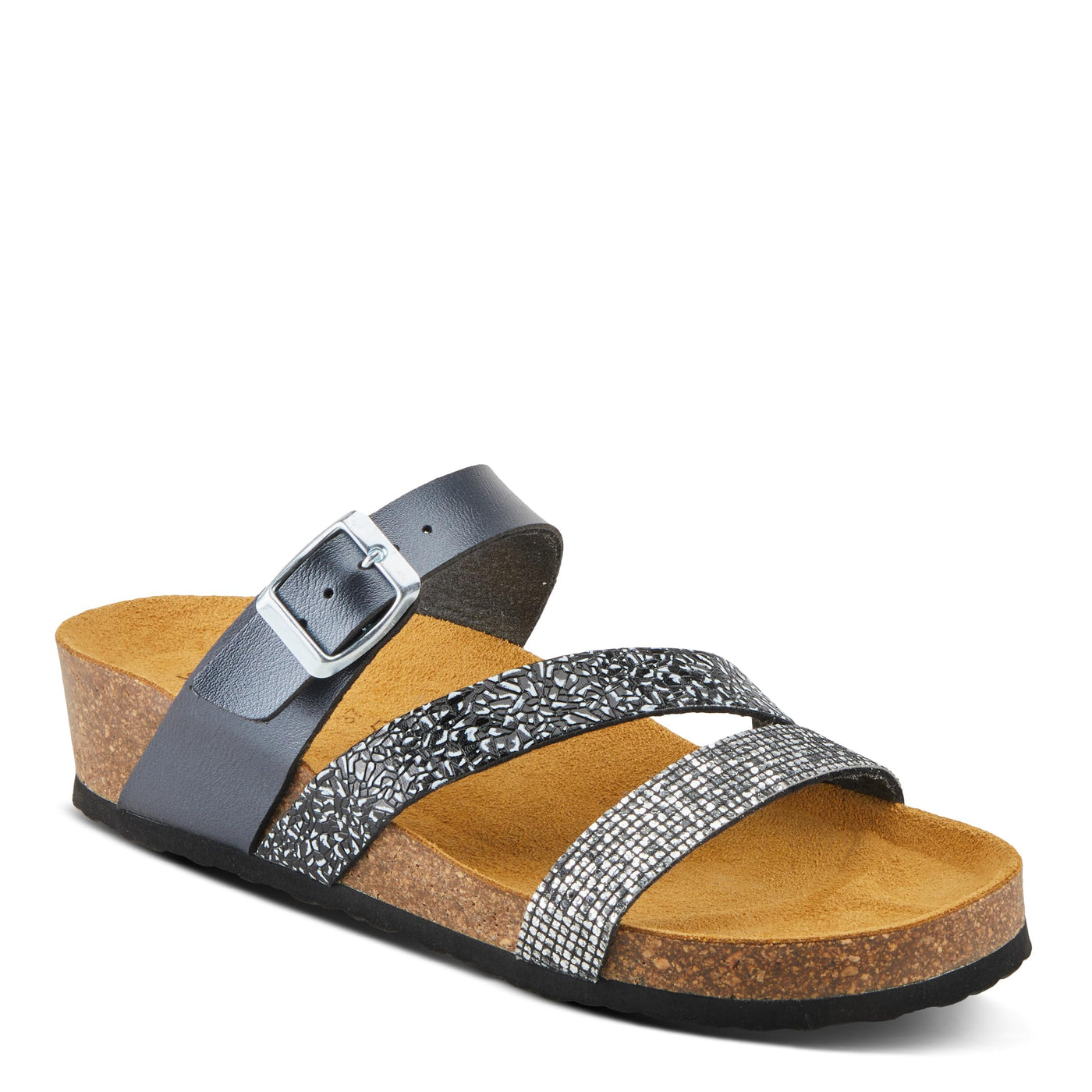 Spring Step ARENALL Women's Asymmetrical Sandals Slide - Eye-Catching Buckle Detail, Exceptional Comfort