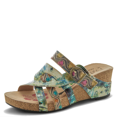 Spring Step L'Artiste Women's Baocire Wedge Sandal Grey Multi EU 35 / US 5
