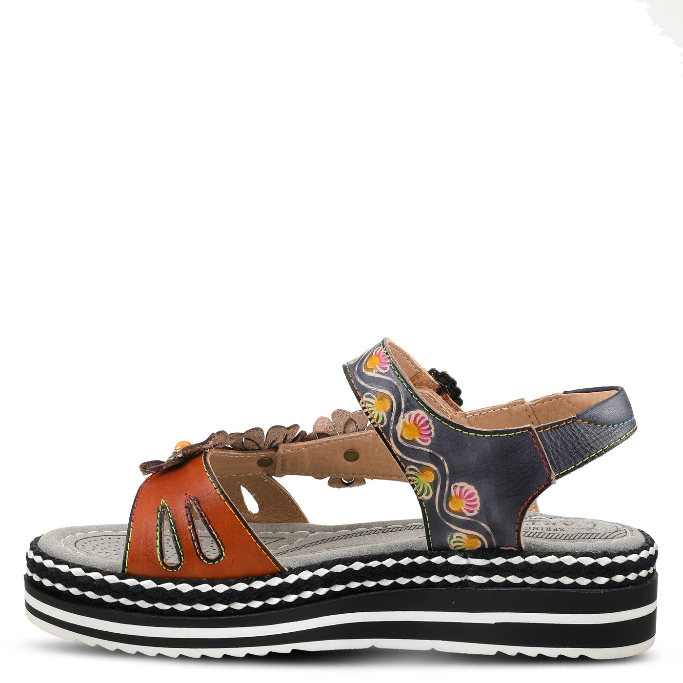 Spring Step L'Artiste Women's Laga Slide Sandal Navy Multi EU 38 / US 7.5-8