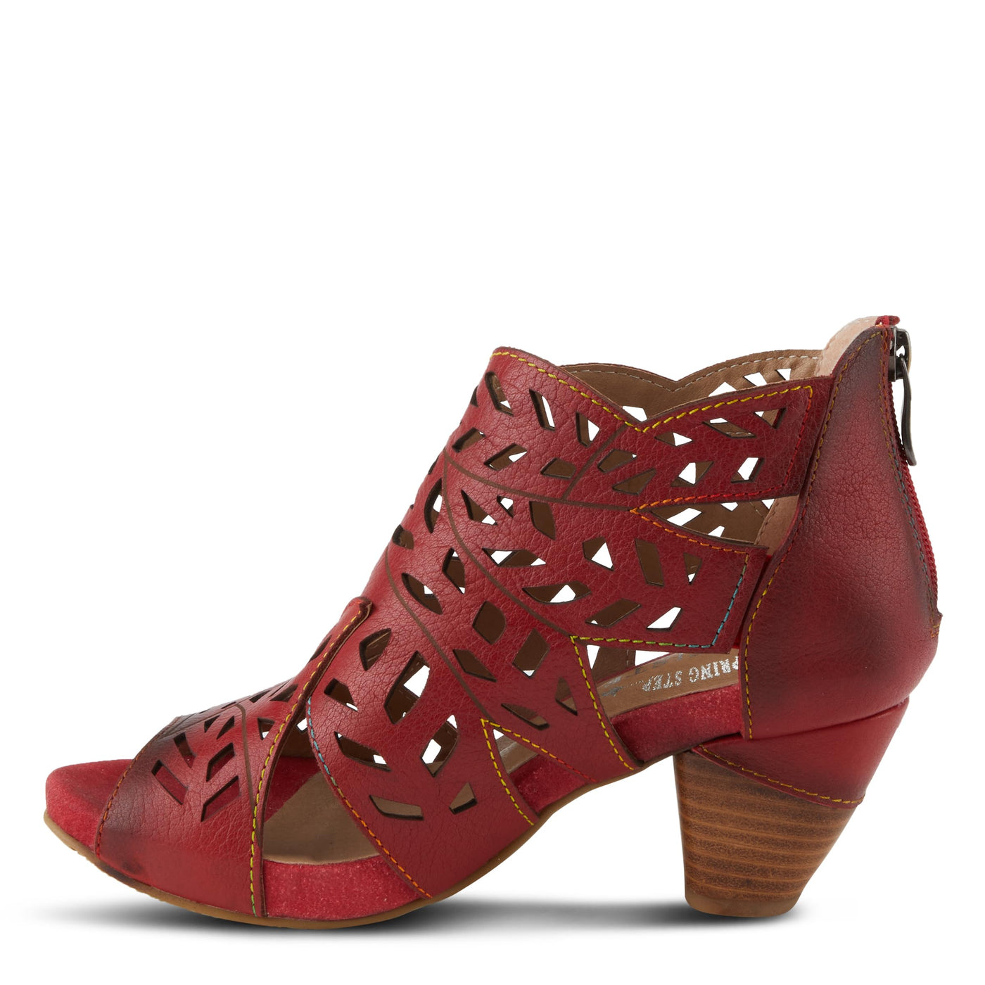 Spring Step L'Artiste Icon Sandals for Women - Ladies Casual Flats Platform Sandal - Hand Painting Summer Shoes for Womens - Red EU 36 / US 5.5-6