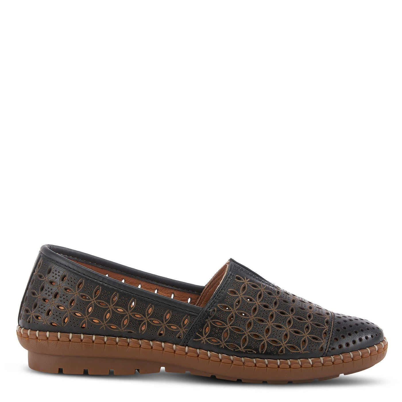 Spring Step Oralis Leather Loafers for Women - Comfortable Slip-On Shoes with Rubber Outsole - Ladies Casual Loafers with Low Heel - Black EU 38 / US 7.5-8