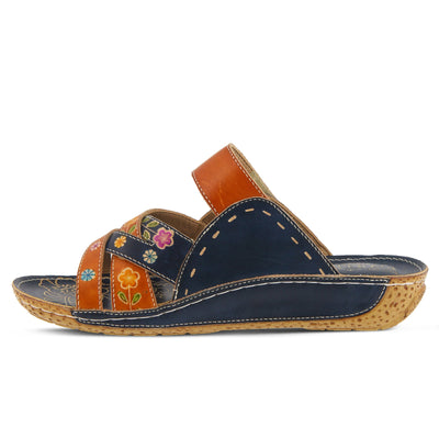 L'Artiste by Spring Step Women's LEIGH Sandals, navy multi 4, 37 M EU (US 6.5-7)
