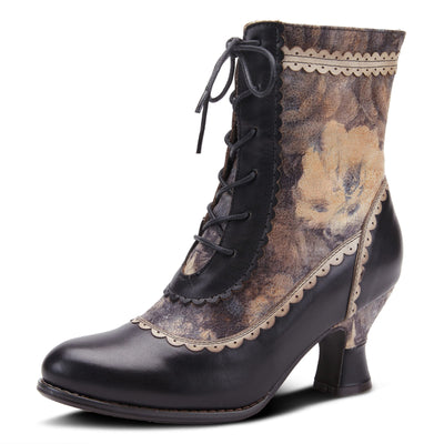 L�Artiste by Spring Step Women's Bewitch-Floral Ankle Boot, Black Multi, 7.5-8