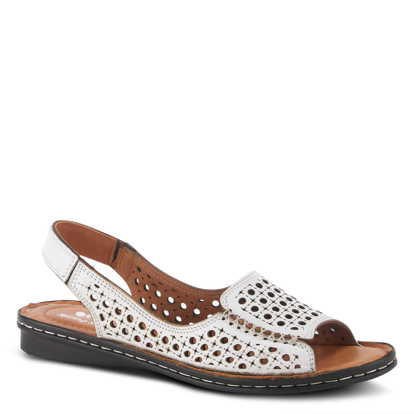 Spring Step Jordana Sandal, White, 38 Medium EU 7.5-8 US