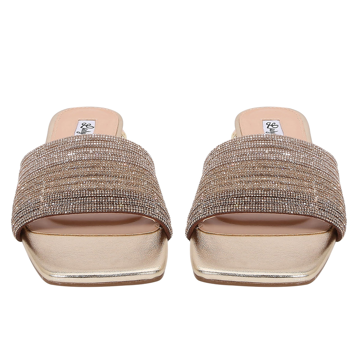 Lady Couture AMAZING Multi Color Straps Slide, Gold Multi, 8