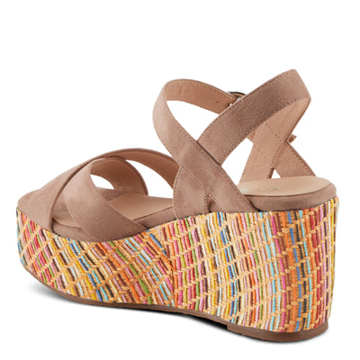 PATRIZIA Women's RAINBOWFUN Multicolor Quarter Strap Wedge Sandals Mauve EU 39 / US 8.5