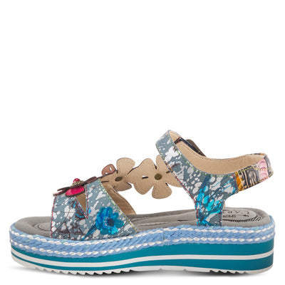 Spring Step L'Artiste Women's Rhodys Sandals Blue Multi EU 35 / US 5