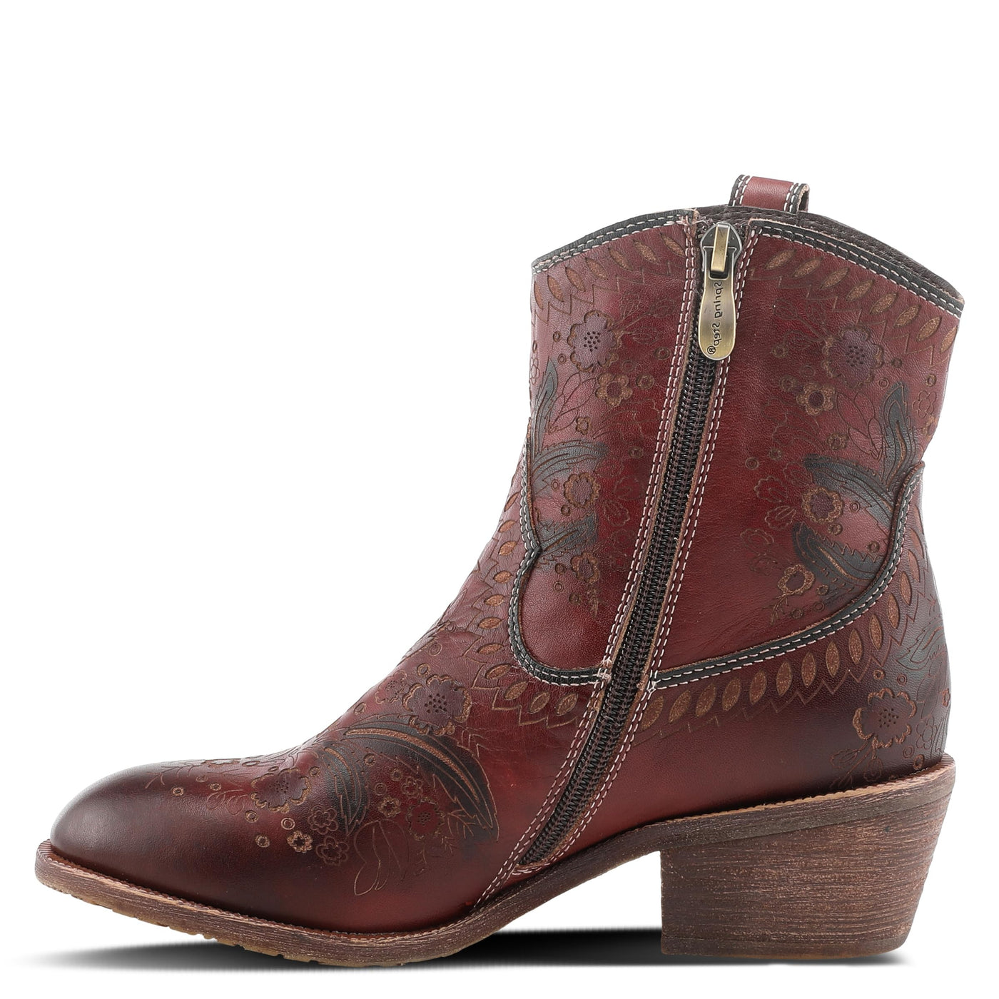 Spring Step L'Artiste Galop Boot for Womens - Ankle Boots with Inside Zipper Closure - Comfortable Western Ladies Boots for Outdoor - Mahogany EU 38 / US 7.5-8