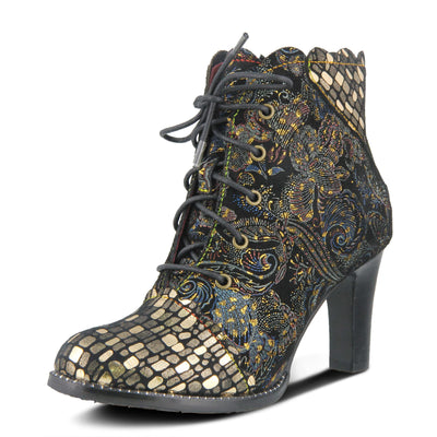 Spring Step L'Artiste Women's Glitterail Leather Bootie Gold Multi EU 41 / US 9.5-10