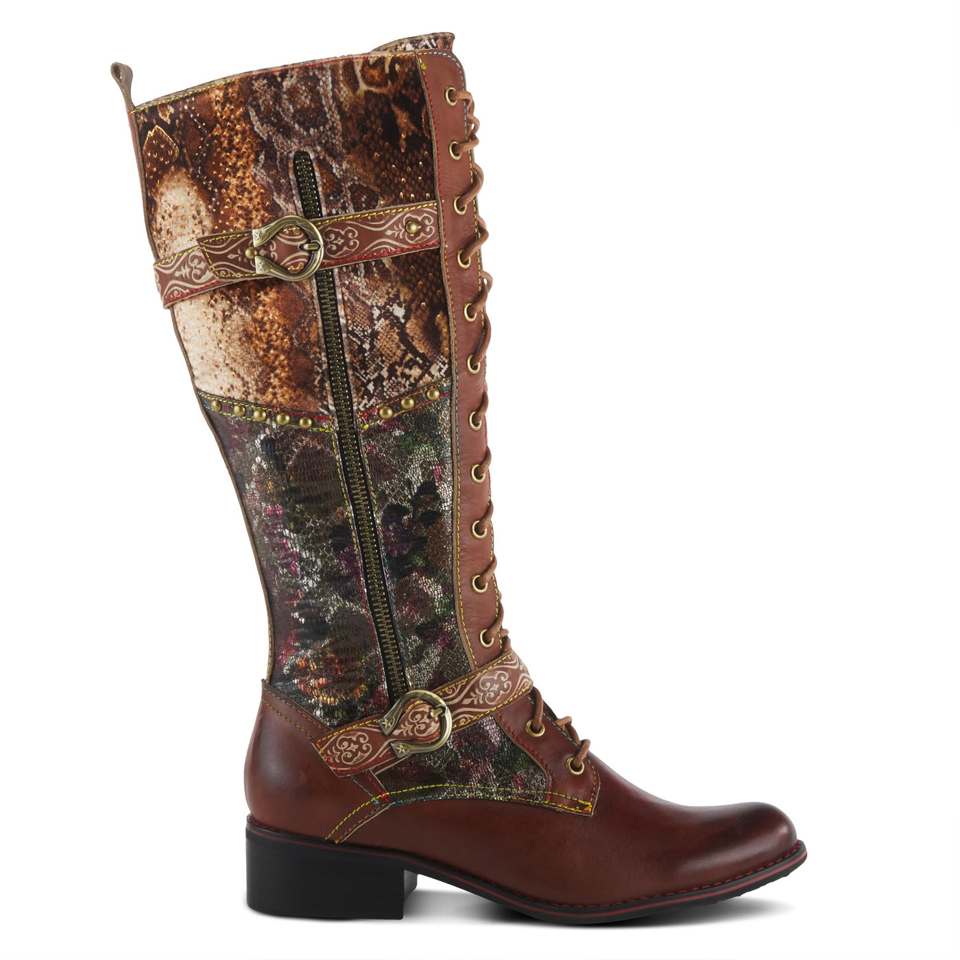 Spring Step L'Artiste Women's Vaneyck Leather Tall Boot Brown Multi EU 37 / US 6.5-7