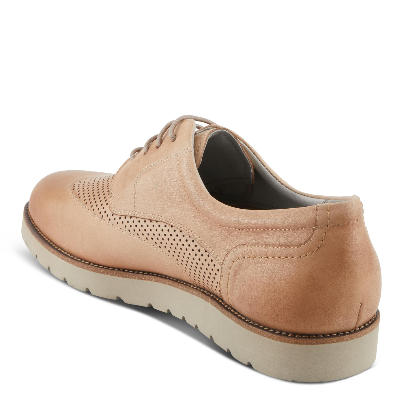 Spring Step L'Artiste Men's Adler Hand-Painted Ombre Leather Shoes - Padded Collar, Rugged Rubber Sole Beige EU 44 / US 10.5-11