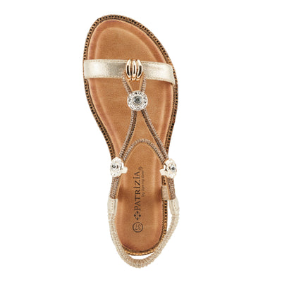 PATRIZIA Women's CHARMER T-Strap Flat Sandals Soft Gold EU 41 / US 9.5-10