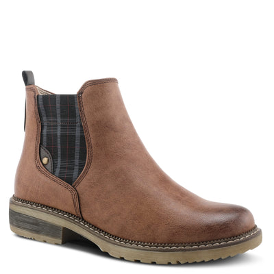 Spring Step Women's Nonia Sneaker for Women | Chelsea Inspired Ankle Boots with Plaid Elastic Stretch Brown EU 42 / US 10.5-11