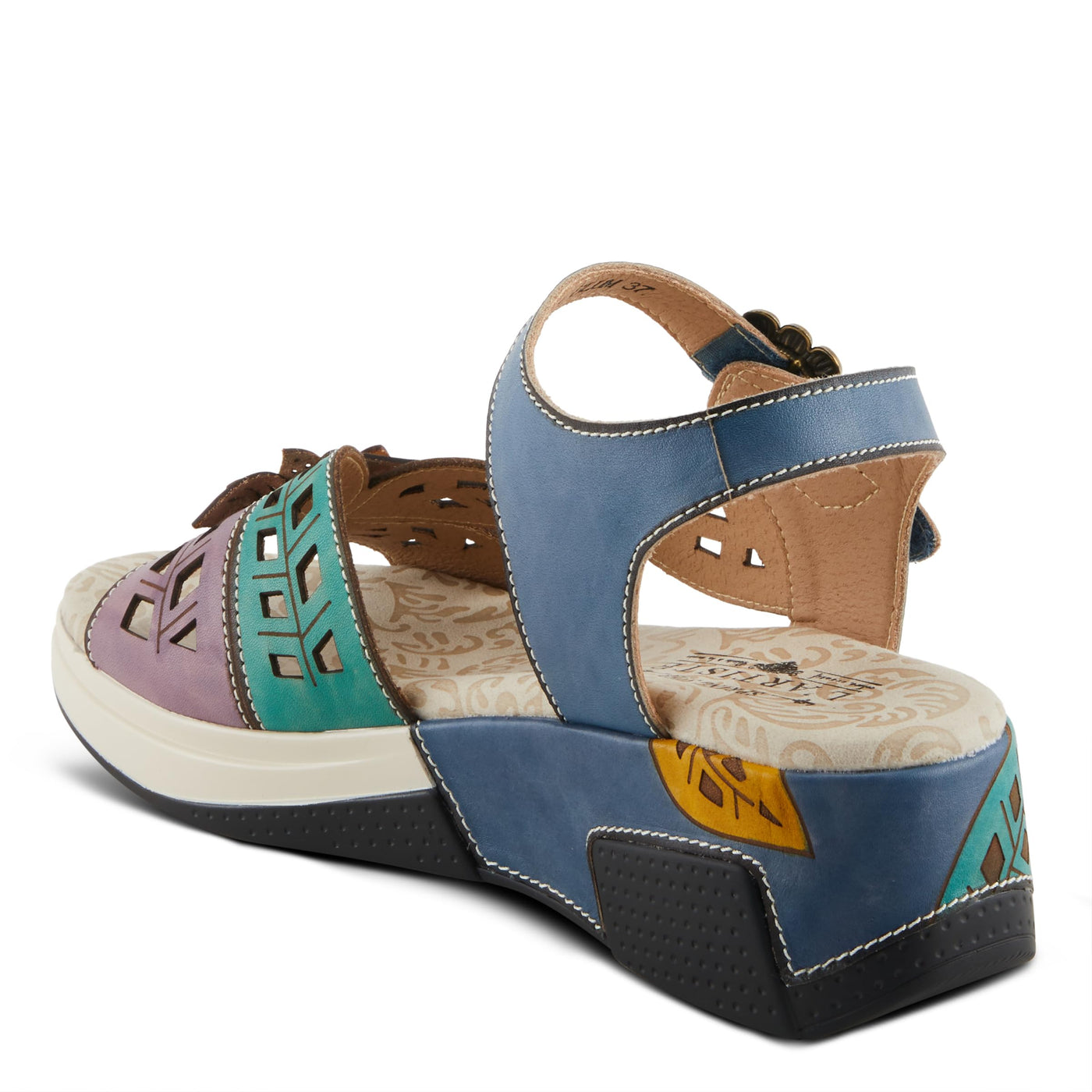 Spring Step L'Artiste Women's ALORA - Hand-Painted Lightweight Athleisure Sandals for Women Blue Multi EU 36 / US 5.5-6