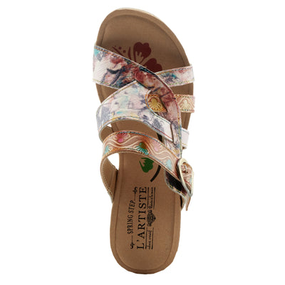 Spring Step L'Artiste Women's Baocire Wedge Sandal Camel Multi EU 37 / US 6.5-7