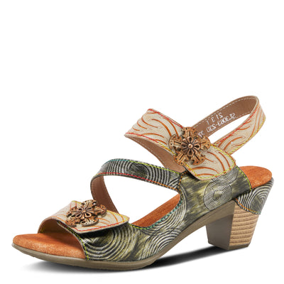 Spring Step L'Artiste Women's Acarine Heeled Sandal Olive Multi EU 35 / US 5
