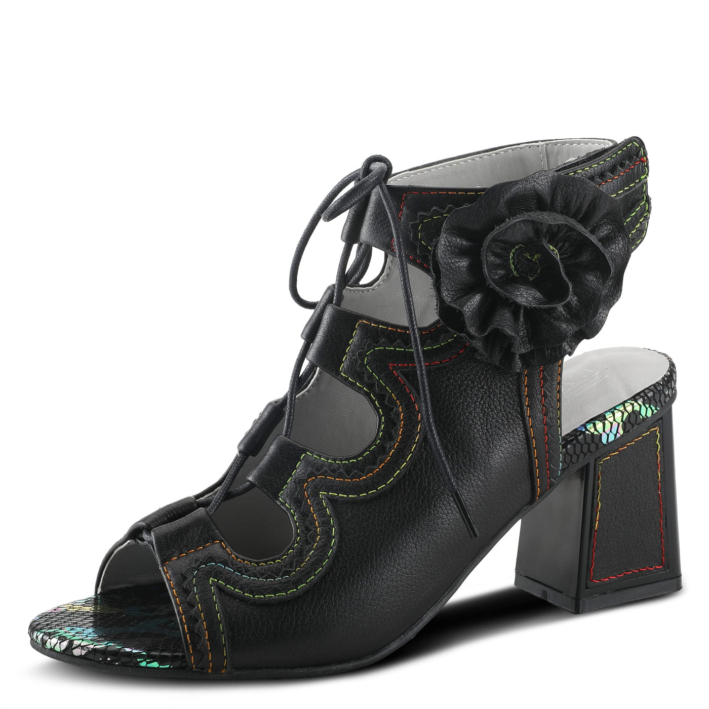 Spring Step L'Artiste Women's Supercute Ghillie Sandal Black EU 36 / US 5.5-6